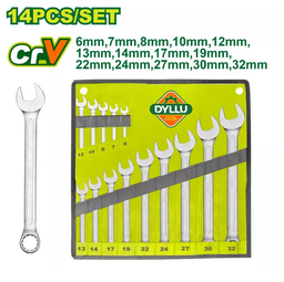 [DTSP1M14] 14 Pcs Combination spanner set