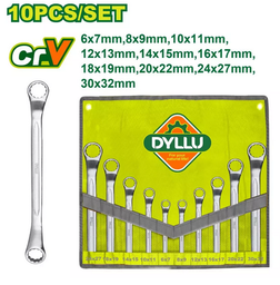 [DTFS5M10] 10 Pcs Offset ring spanner set