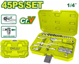 [DTST4D45] 45 Pcs 1/4&quot; socket set