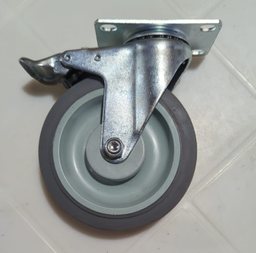 [ROULETTE POUR MEUBLE CHARIOT ROUE RENFORCEE GRISE AVEC PEDALE DE FREINAGE 5"] ROULETTE POUR MEUBLE CHARIOT ROUE RENFORCEE GRISE AVEC PEDALE DE FREINAGE 5"