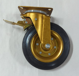 [ROULETTE POUR MEUBLE DORE POUR CHARIOT PROFESSIONNEL AVEC PEDALE DE FREIN 8"] ROULETTE POUR MEUBLE DORE POUR CHARIOT PROFESSIONNEL AVEC PEDALE DE FREIN 8"